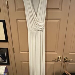 Moda White Draped Gown